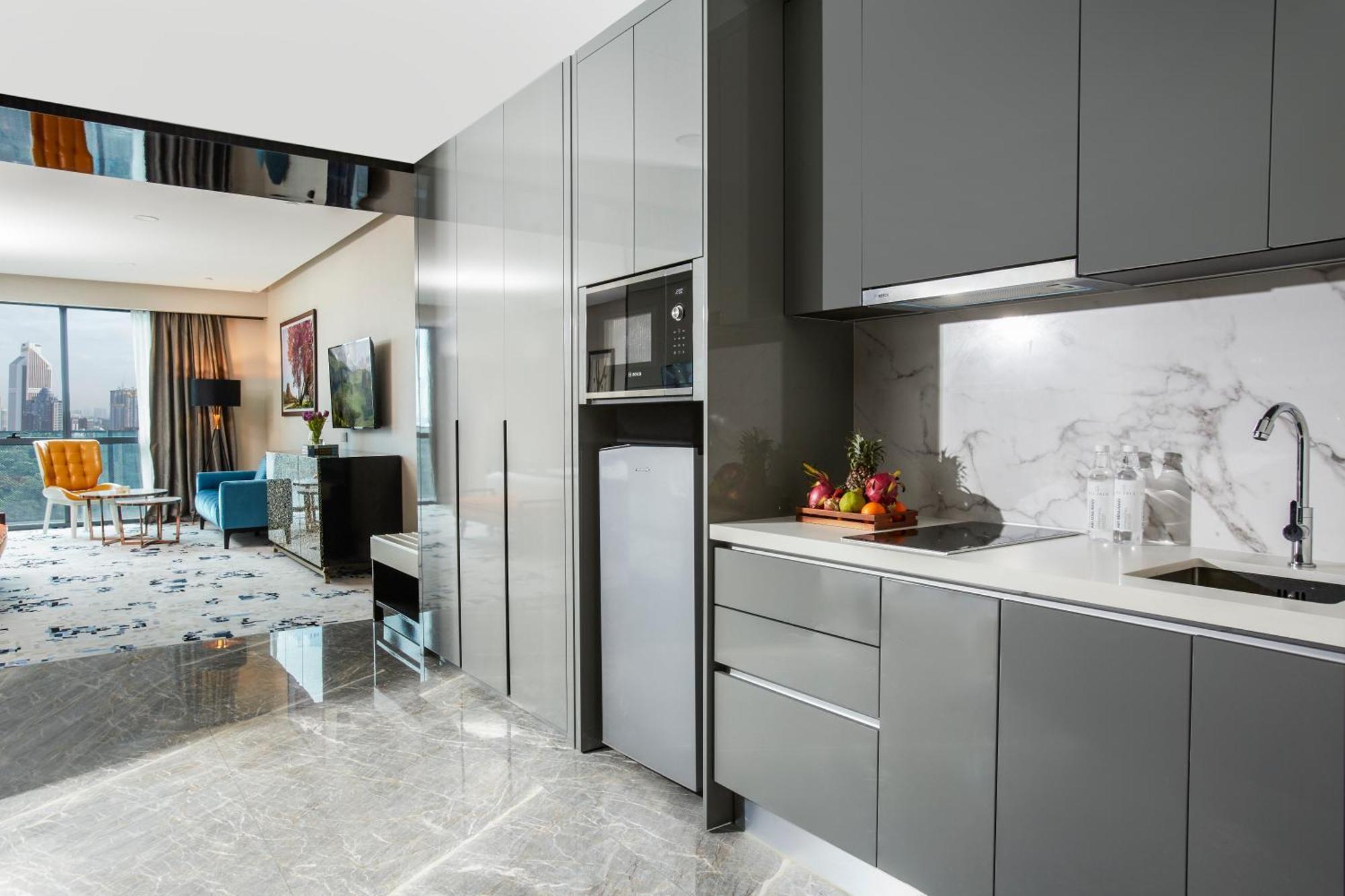 The Face Style Hotel Куала-Лумпур Экстерьер фото A 3D rendering of a kitchen